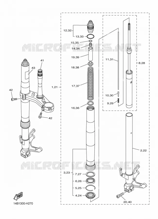 FRONT FORK Yamaha MOTO 1000 2010 R1  YZF-R1 R1