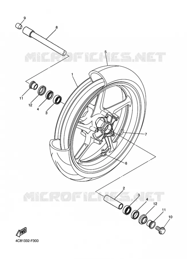 FRONT WHEEL Yamaha MOTO 1000 2010 R1  YZF-R1 R1