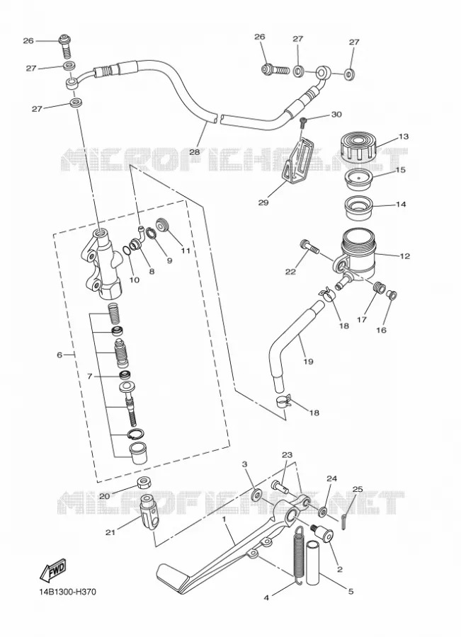 REAR BRAKE MASTER CYLINDER Yamaha MOTO 1000 2010 R1  YZF-R1 R1