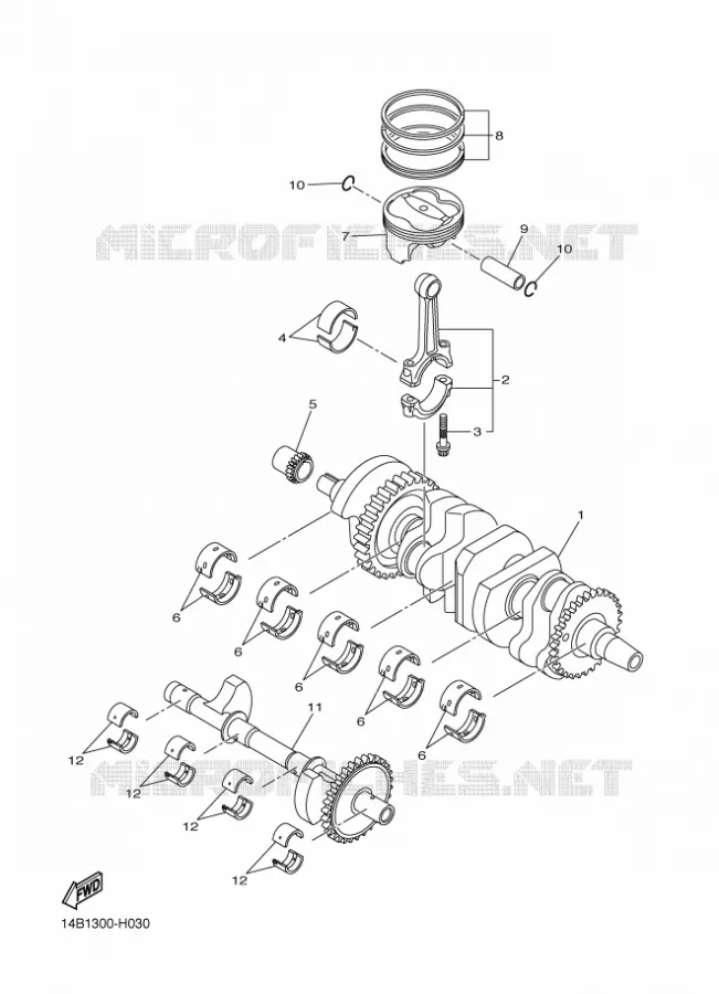 CRANKSHAFT / PISTON Yamaha MOTO 1000 2010 R1  YZF-R1 R1