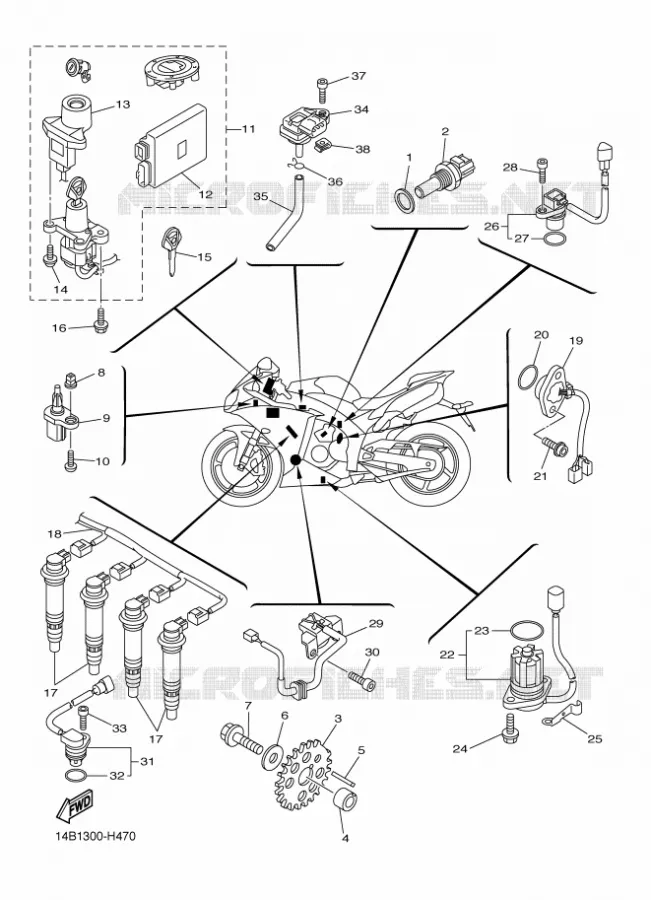 ELECTRICAL 1 Yamaha MOTO 1000 2010 R1  YZF-R1 R1