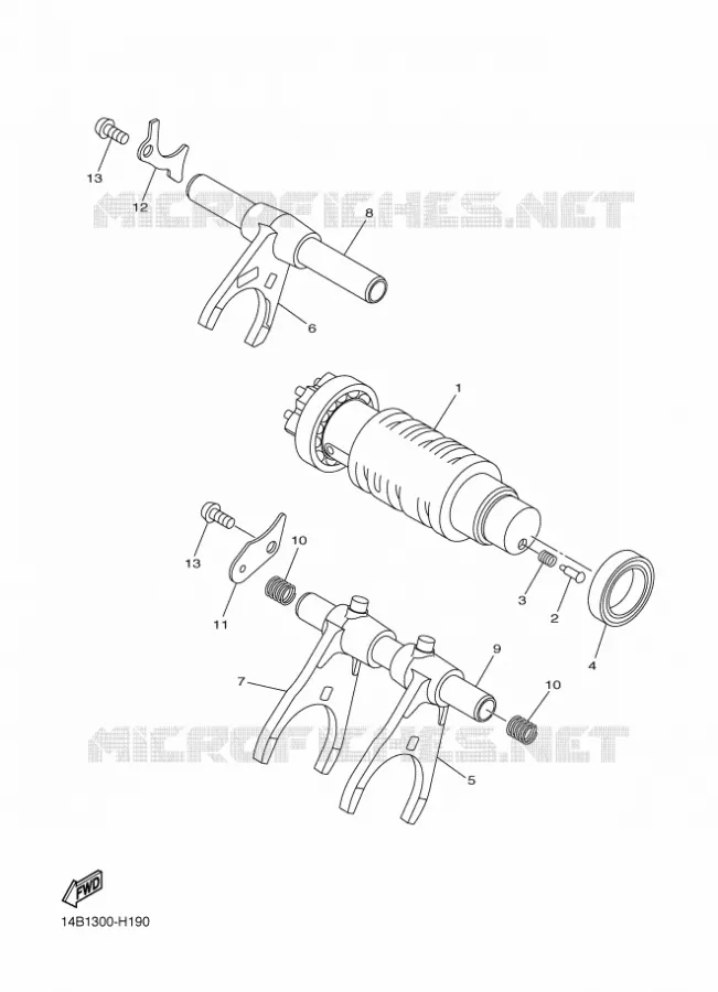 GEAR SHIFT SELECTOR DRUM / FORKS Yamaha MOTO 1000 2010 R1  YZF-R1 R1