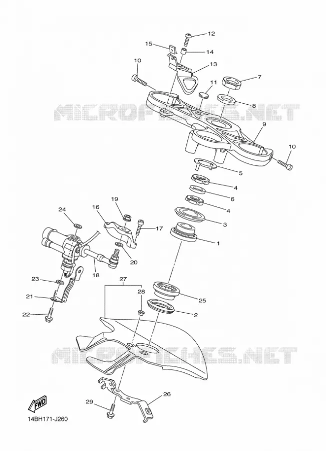 STEERING Yamaha MOTO 1000 2010 R1  YZF-R1 R1