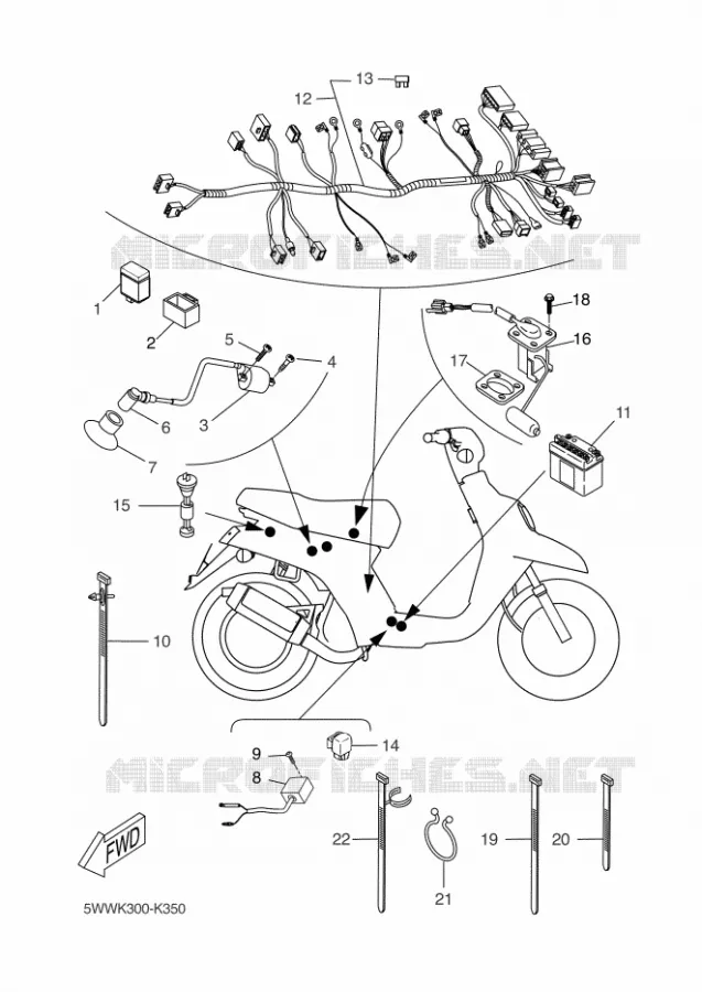 ELECTRICAL 2 Yamaha SCOOTER 50 2011 BOOSTER  CW50