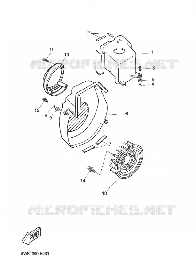 AIR SHROUD & FAN Yamaha SCOOTER 50 2011 BWS  CW50 BW'S