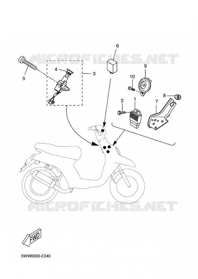 ELECTRICAL 1 Yamaha SCOOTER 50 2011 BWS  CW50 BW'S