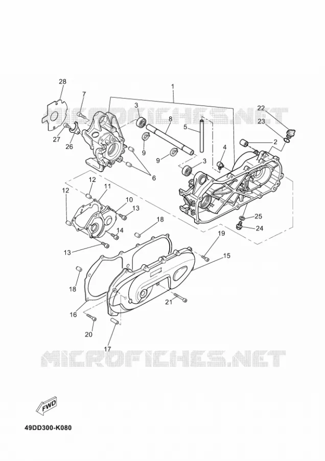 CRANKCASE Yamaha SCOOTER 50 2011 JOG R  CS50 JOG R
