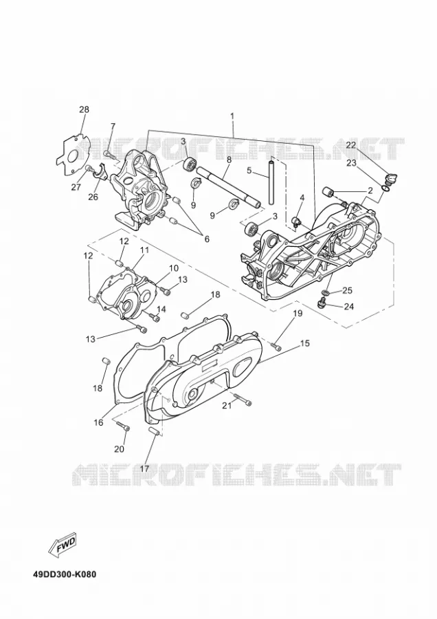 CRANKCASE Yamaha SCOOTER 50 2011 JOG R  CS50 JOG R