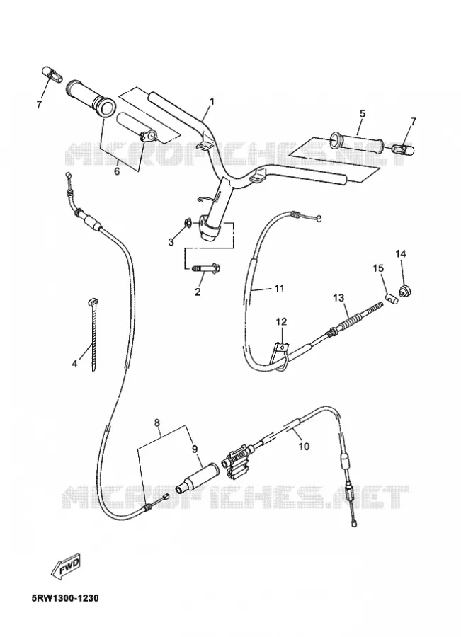 HANDLEBAR & CABLES Yamaha SCOOTER 50 2011 JOG R  CS50 JOG R