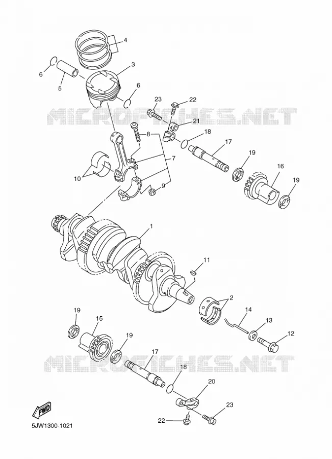 CRANKSHAFT / PISTON Yamaha MOTO 1300 2011 FJR AS ABS  FJR1300AS