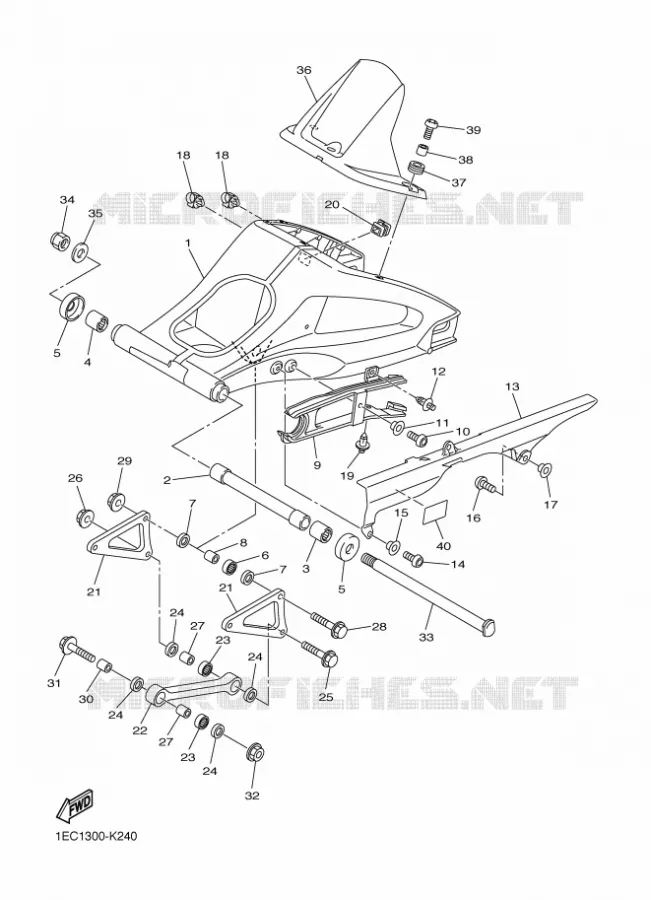 SWINGARM Yamaha MOTO 1000 2011 FZ1  FZ1-N FAZER