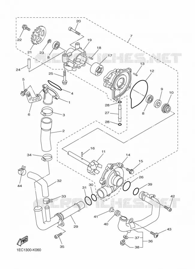 WATERPUMP / HOSES Yamaha MOTO 1000 2011 FAZER  FZ1-S
