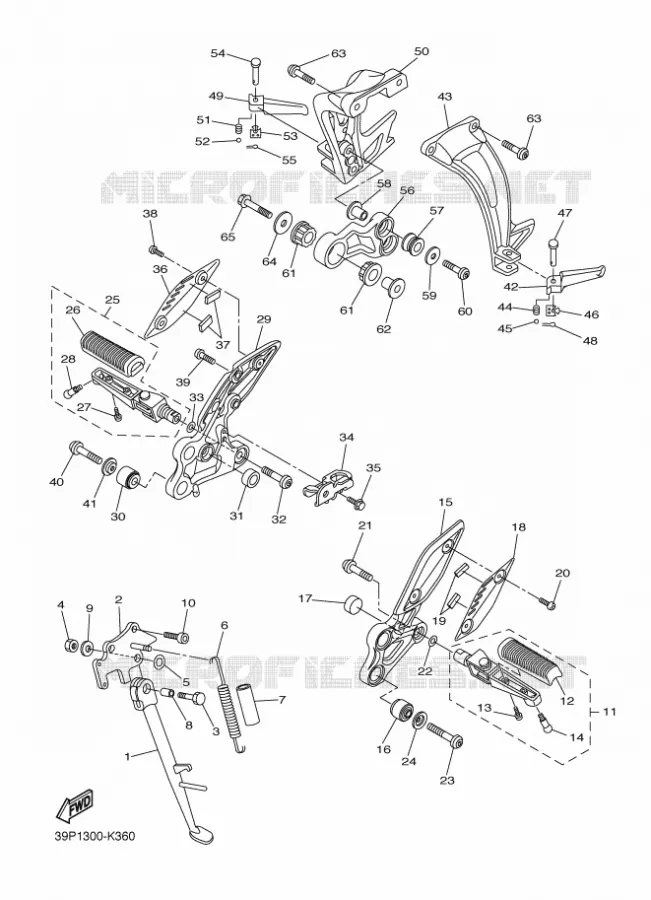 STAND / FOOTREST Yamaha MOTO 800 2011 FZ8  FZ8-N