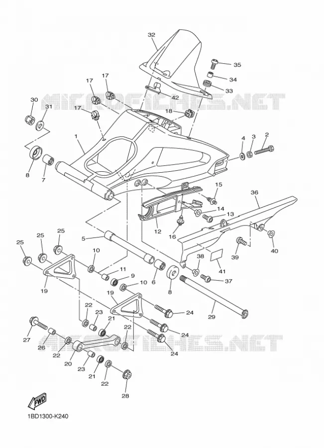 SWINGARM Yamaha MOTO 800 2011 FZ8 ABS  FZ8-NA