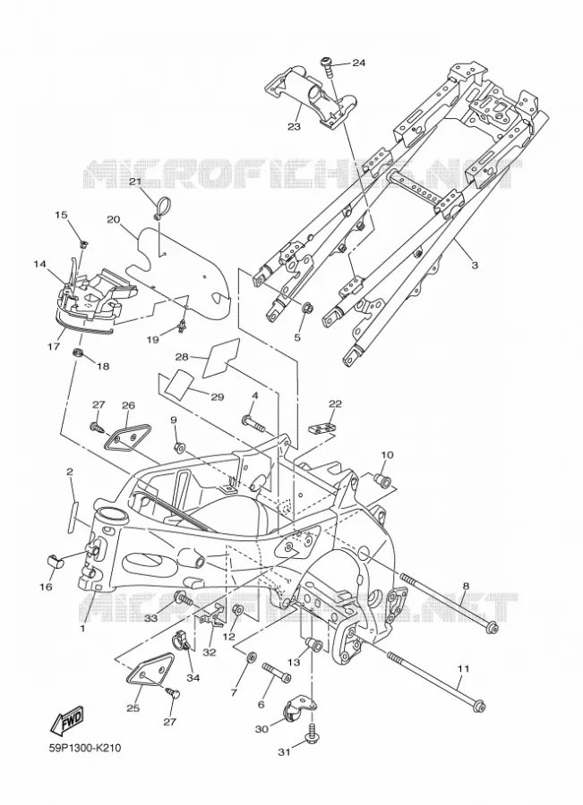 FRAME Yamaha MOTO 800 2011 FZ8 ABS  FZ8-NA