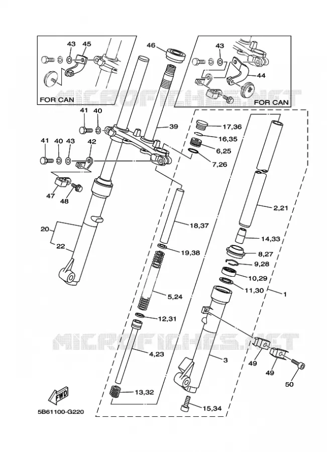 FRONT FORK Yamaha MOTO 110 2011 TTRE  TT-R110E