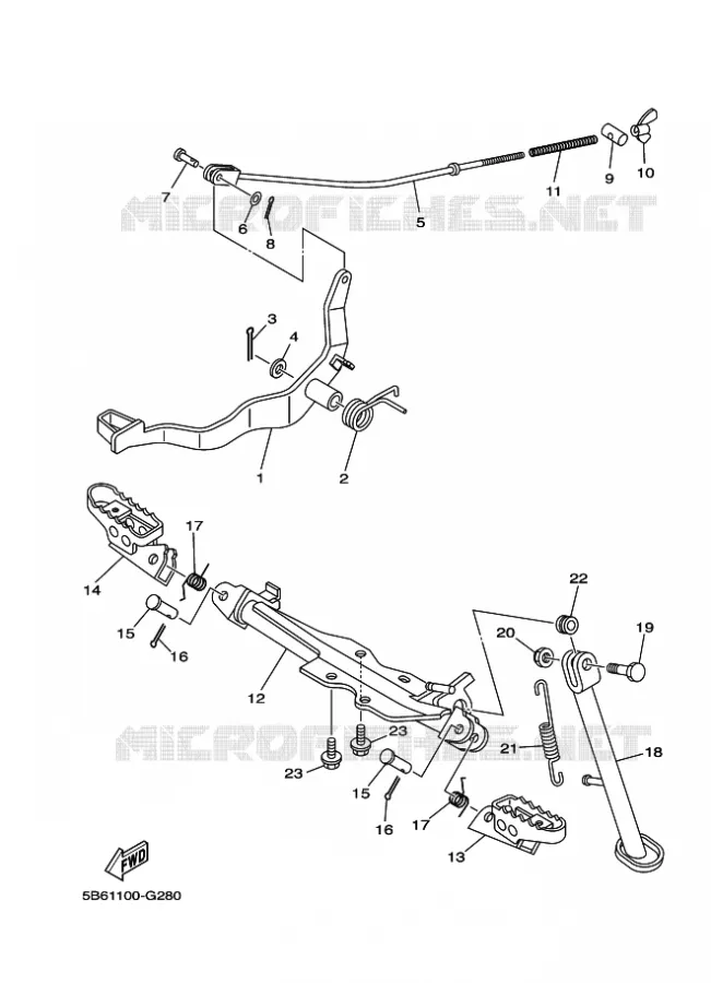 STAND / FOOTREST Yamaha MOTO 110 2011 TTRE  TT-R110E