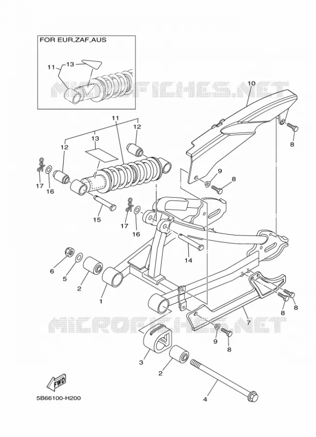 SWINGARM / SHOCK ABSORBER Yamaha MOTO 110 2011 TTRE  TT-R110E