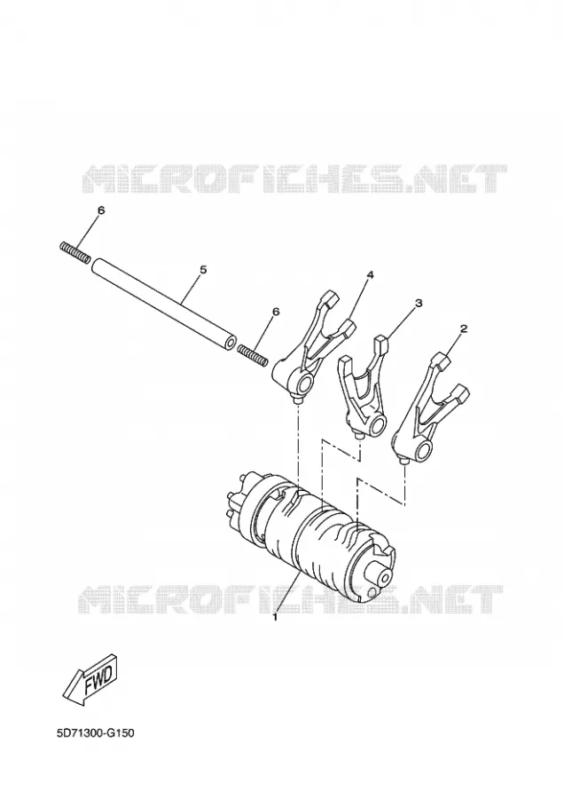 GEAR SHIFT SELECTOR DRUM / FORKS Yamaha MOTO 125 2011 WR-R  WR125R