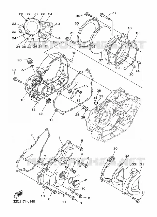 COVER - ENGINE 1 Yamaha MOTO 250 2011 WR-R  WR250R