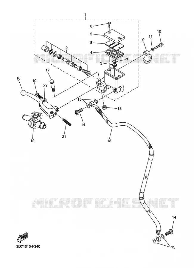 FRONT BRAKE MASTER CYLINDER Yamaha MOTO 250 2011 WR-R  WR250R