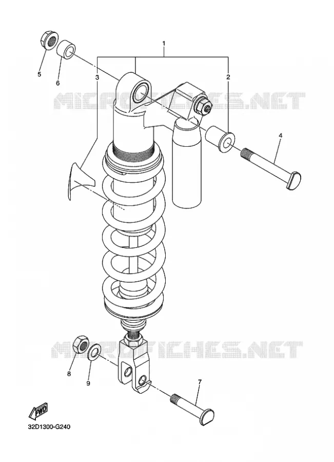 REAR SHOCK ABSORBER Yamaha MOTO 250 2011 WR-R  WR250R