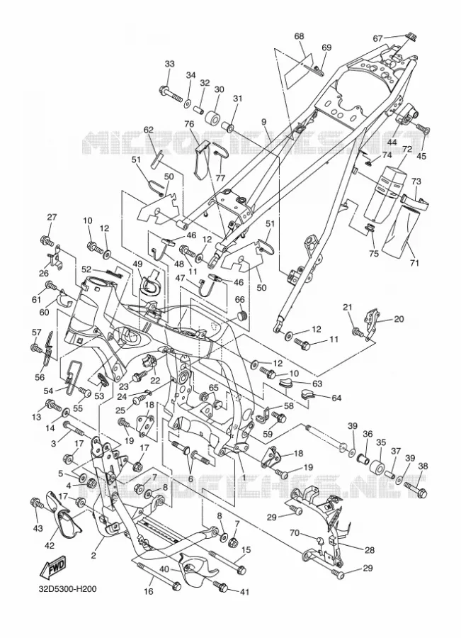 FRAME Yamaha MOTO 250 2011 WR-R  WR250R