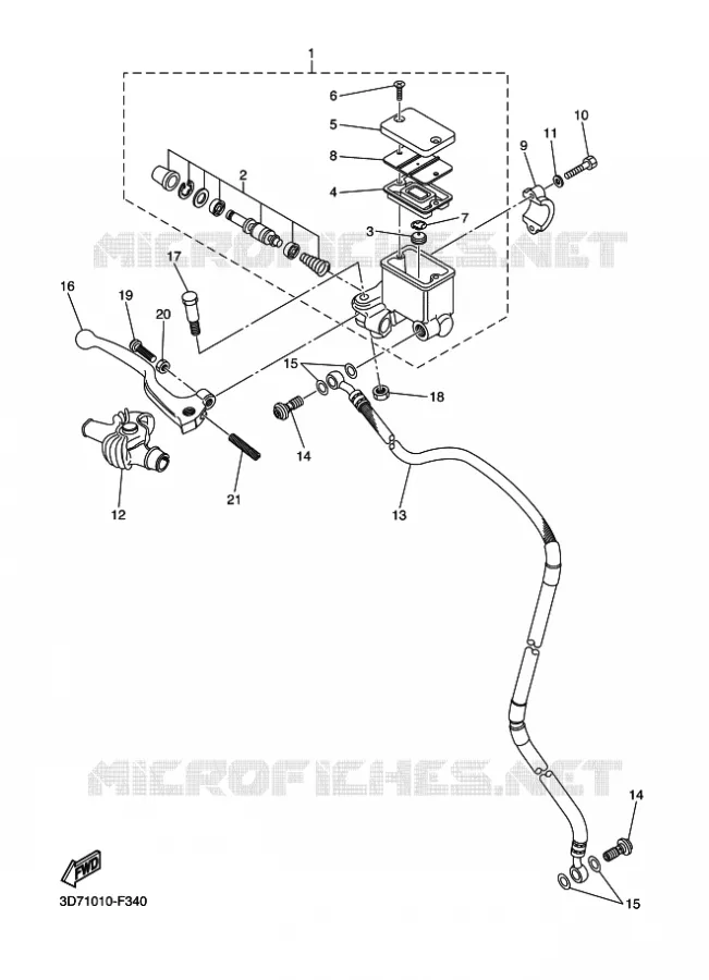 FRONT BRAKE MASTER CYLINDER Yamaha MOTO 250 2011 WR-R  WR250R
