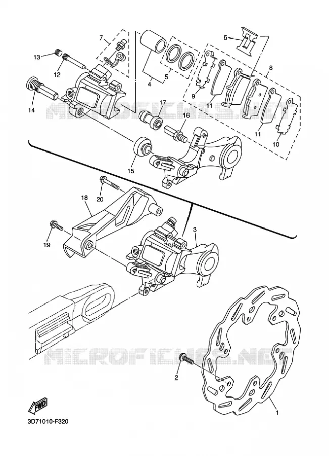 REAR BRAKE CALIPER Yamaha MOTO 250 2011 WR-R  WR250R