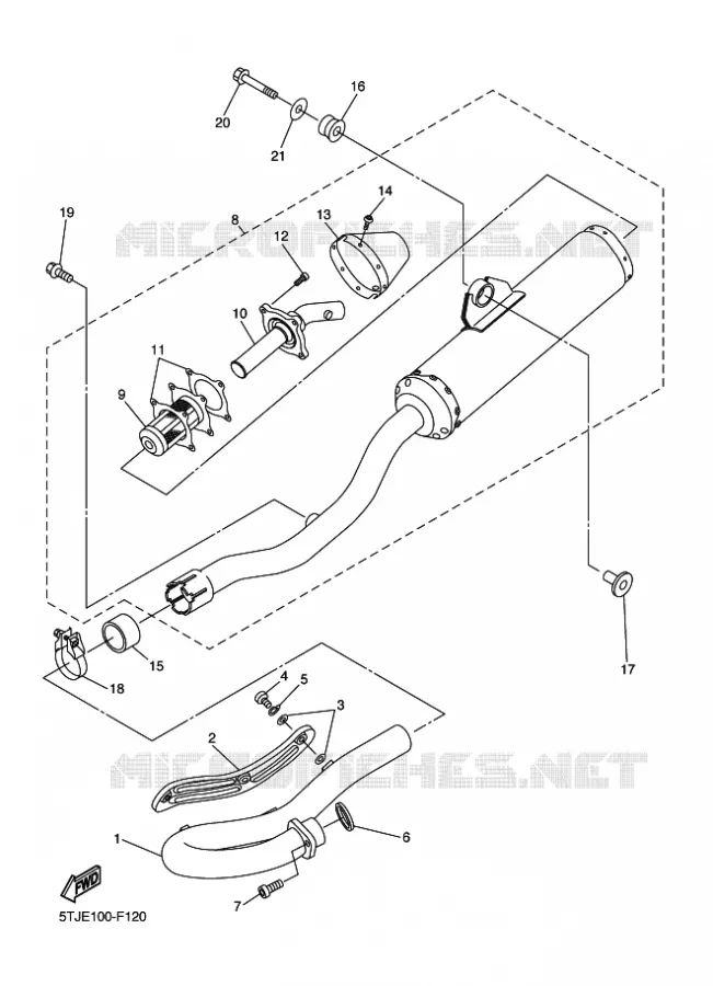 EXHAUST Yamaha MOTO 450 2011 WRF  WR450F
