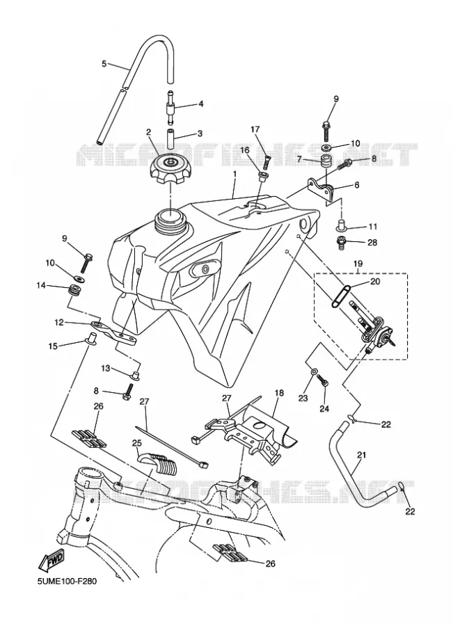 FUEL TANK Yamaha MOTO 450 2011 WRF  WR450F