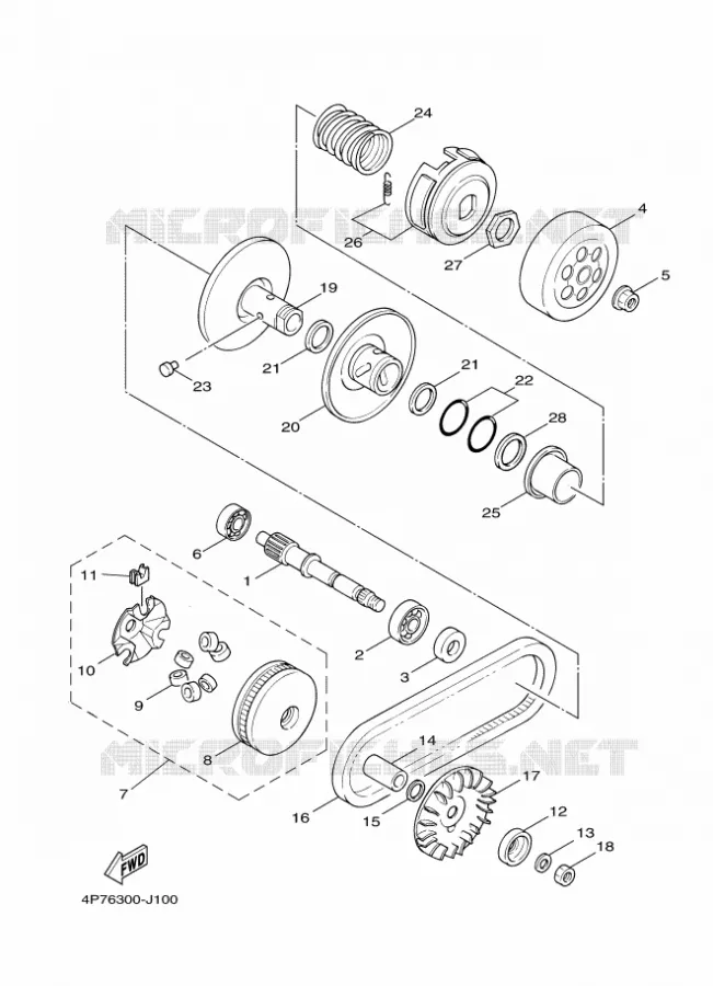 STARTER CLUTCH Yamaha SCOOTER 125 2011 WAAP  XC125E WAAP