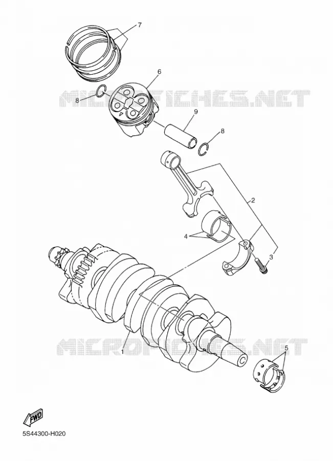 CRANKSHAFT / PISTON Yamaha MOTO 600 2011 XJ6  XJ6N