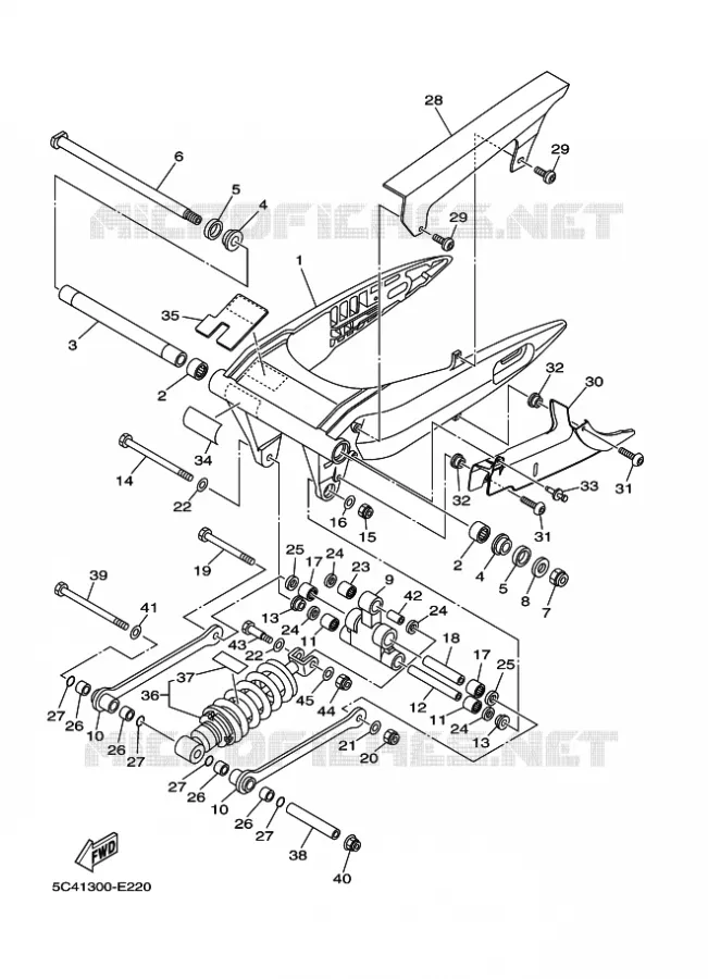 SWINGARM / SHOCK ABSORBER Yamaha MOTO 1900 2011 MIDNIGHT STAR  XV1900A