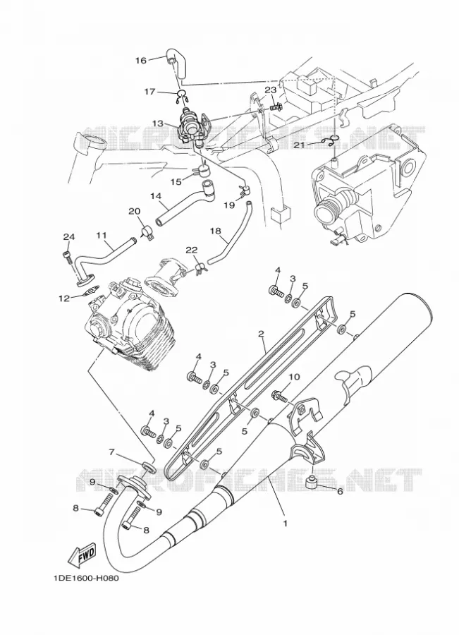 EXHAUST Yamaha MOTO 110 2011 Autres modeles  YD110S CRUX