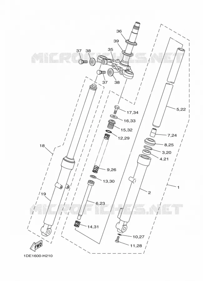 FRONT FORK Yamaha MOTO 110 2011 Autres modeles  YD110S CRUX