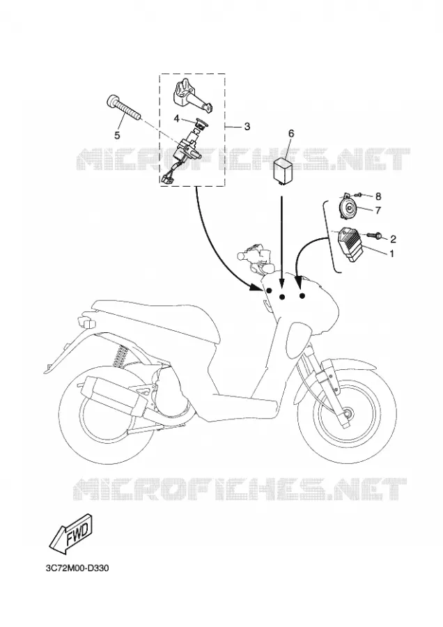 ELECTRICAL 1 Yamaha SCOOTER 50 2011 STUNT NAKED  EW50N STUNT NAKED