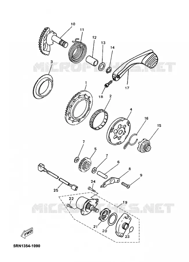 STARTER MOTOR Yamaha SCOOTER 50 2011 OVETTO  YN50 OVETTO