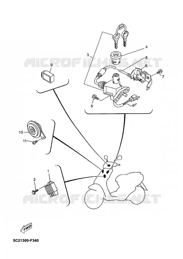 ELECTRICAL 1 Yamaha SCOOTER 50 2011 NEOS  YN50 NEO'S