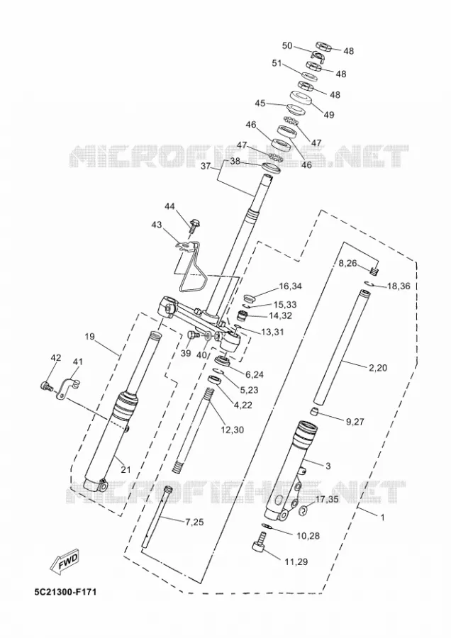 FRONT FORK Yamaha SCOOTER 50 2011 NEOS  YN50 NEO'S