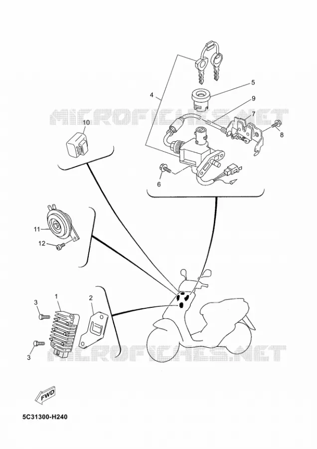 ELECTRICAL 1 Yamaha SCOOTER 50 2011 NEOS 4T  YN50F NEO'S