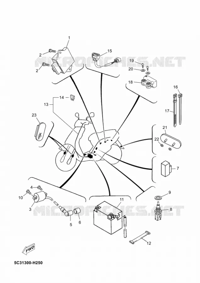 ELECTRICAL 2 Yamaha SCOOTER 50 2011 NEOS 4T  YN50F NEO'S