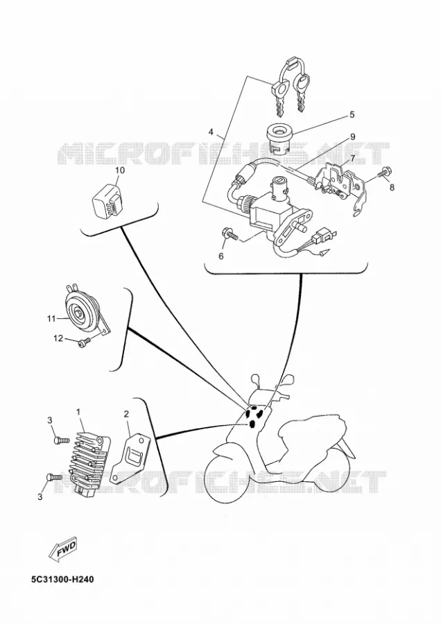 ELECTRICAL 1 Yamaha SCOOTER 50 2011 NEOS 4T  YN50F NEO'S