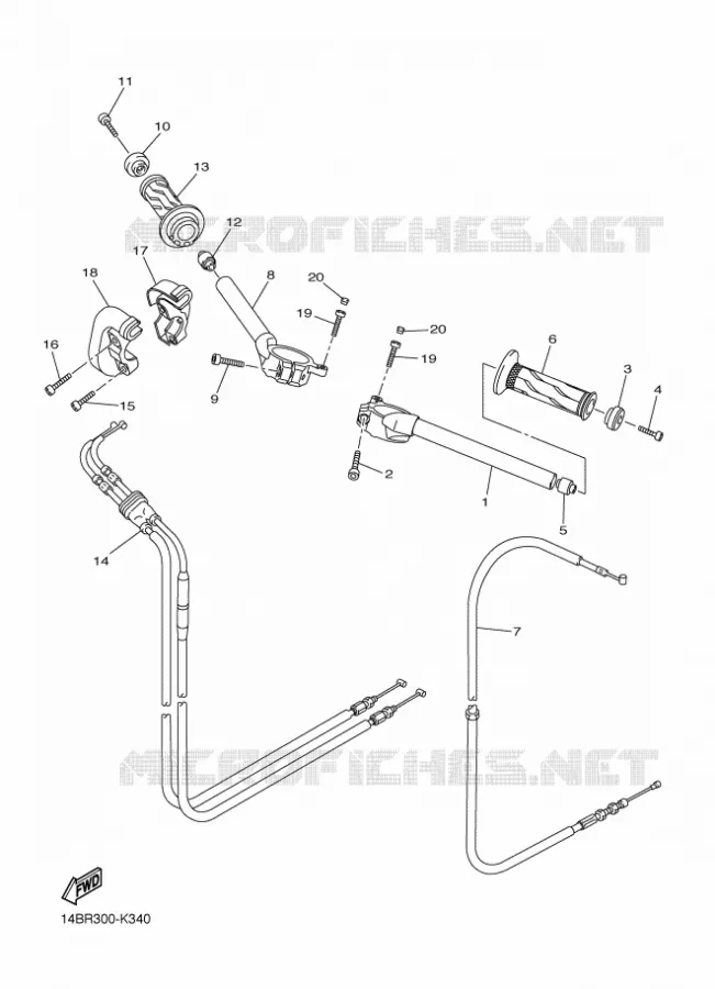 HANDLEBAR & CABLES Yamaha MOTO 1000 2011 R1  YZF-R1 R1