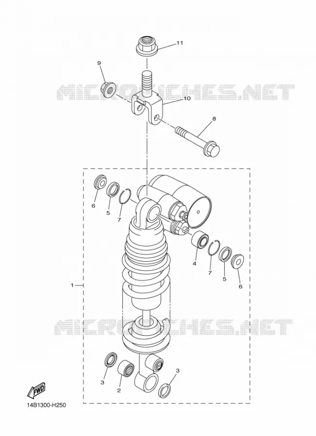 REAR SHOCK ABSORBER Yamaha MOTO 1000 2011 R1  YZF-R1 R1
