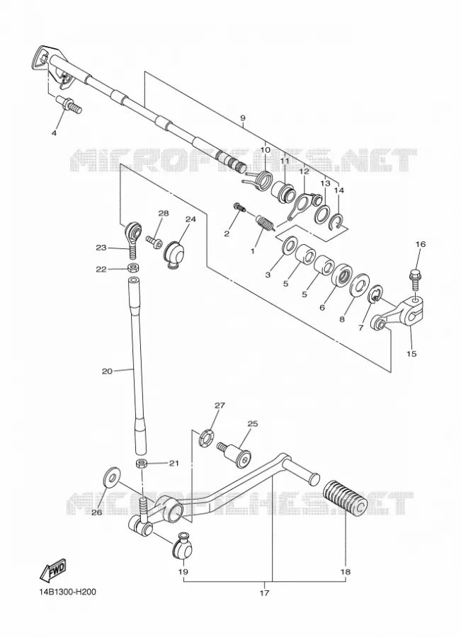 GEAR SHIFT SHAFT / LEVER Yamaha MOTO 1000 2011 R1  YZF-R1 R1