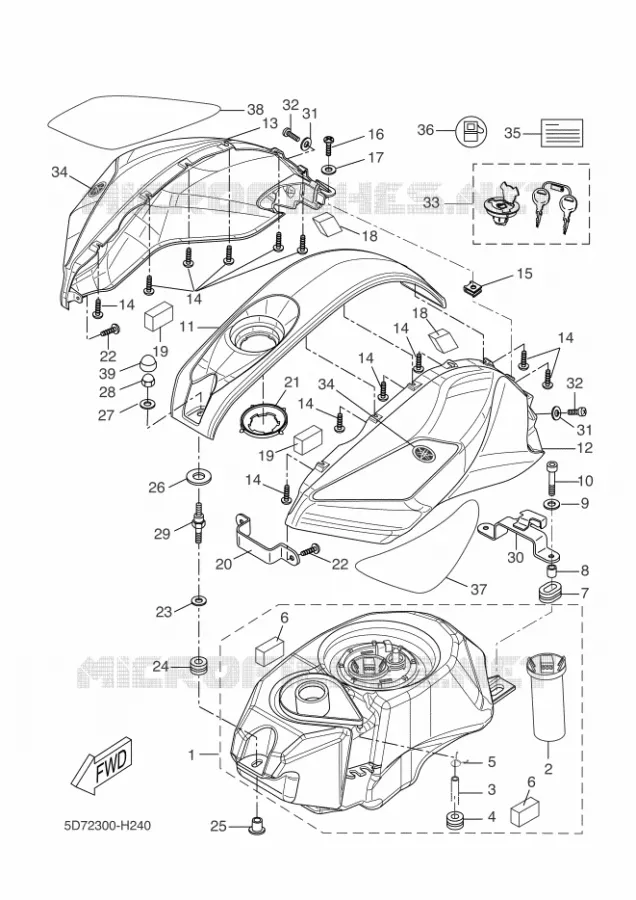 FUEL TANK Yamaha MOTO 125 2011 R125  YZF-R125