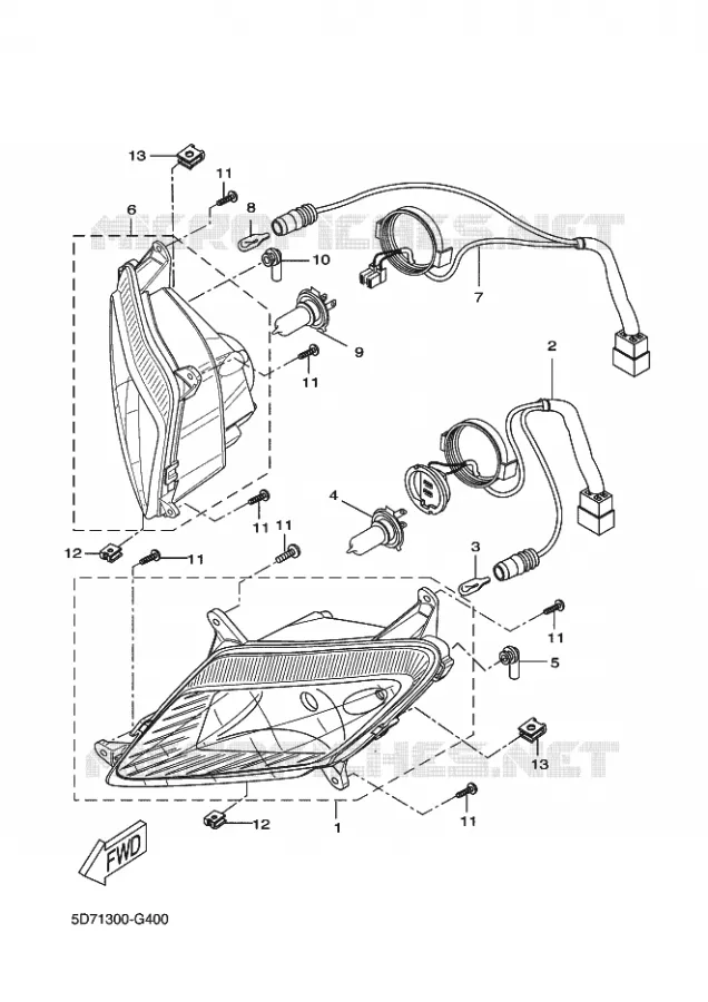 HEADLIGHT Yamaha MOTO 125 2011 R125  YZF-R125