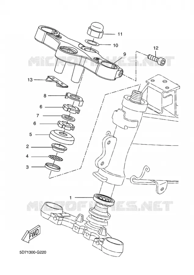 STEERING Yamaha MOTO 125 2011 R125  YZF-R125