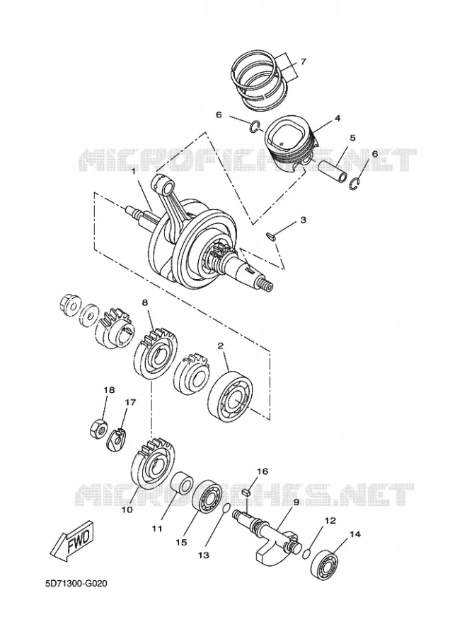 CRANKSHAFT / PISTON Yamaha MOTO 125 2011 R125  YZF-R125